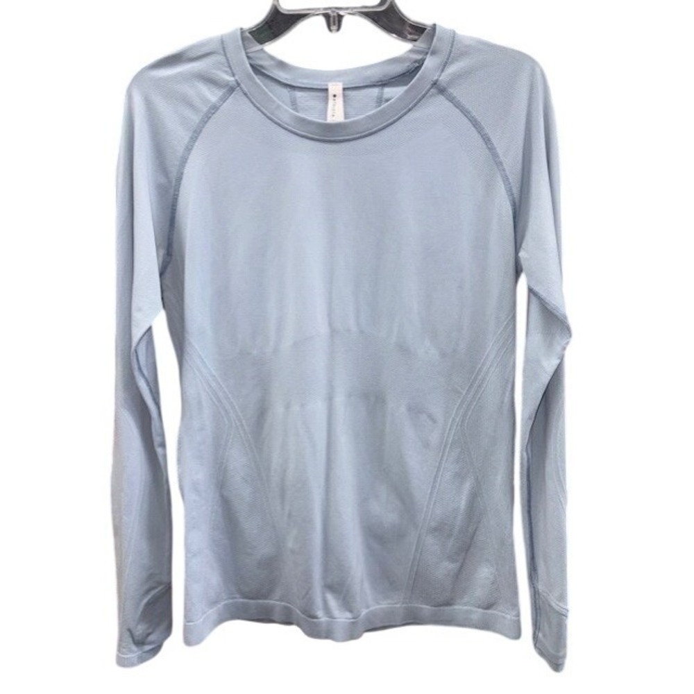 Athleta Womens Long Sleeve Blue Performance Top Size L